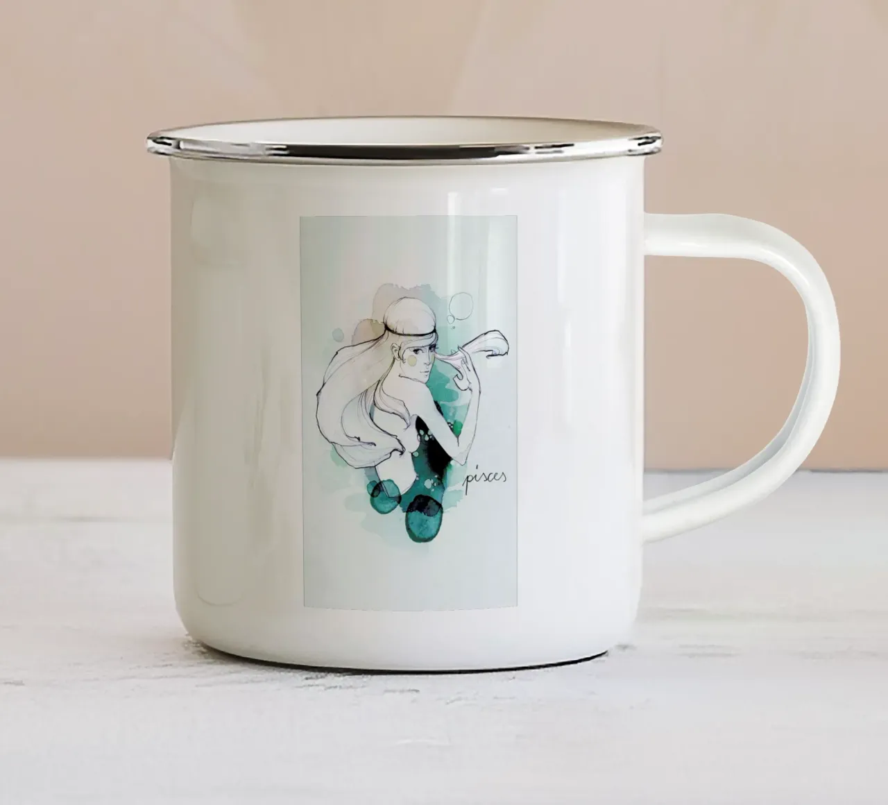 Fische tazza in smalto da Ekaterina Koroleva