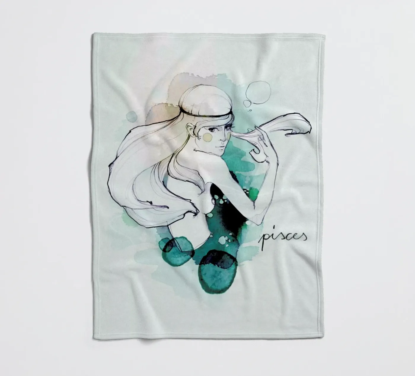 Fische Fleecedecke von Ekaterina Koroleva