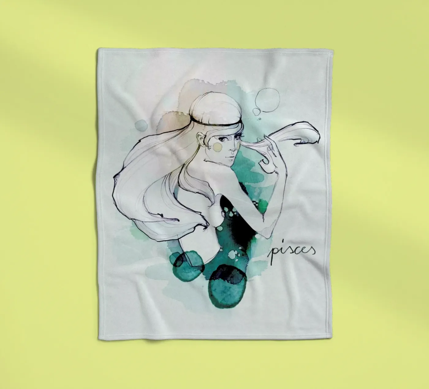 Fische Fleecedecke von Ekaterina Koroleva