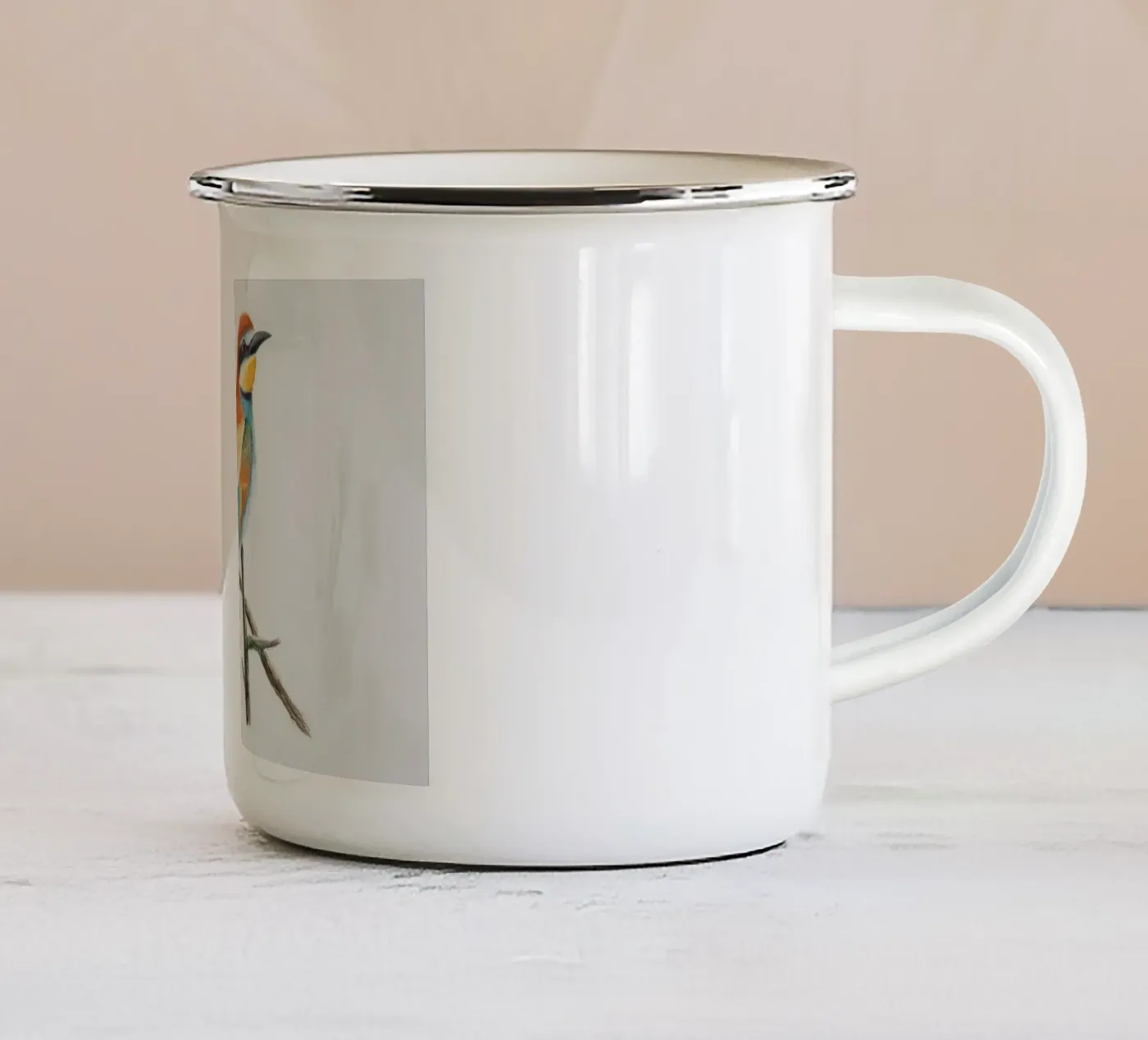 Bee-eater "Merops apiaster" enamel mug by Barbara Buderath Illustrationen