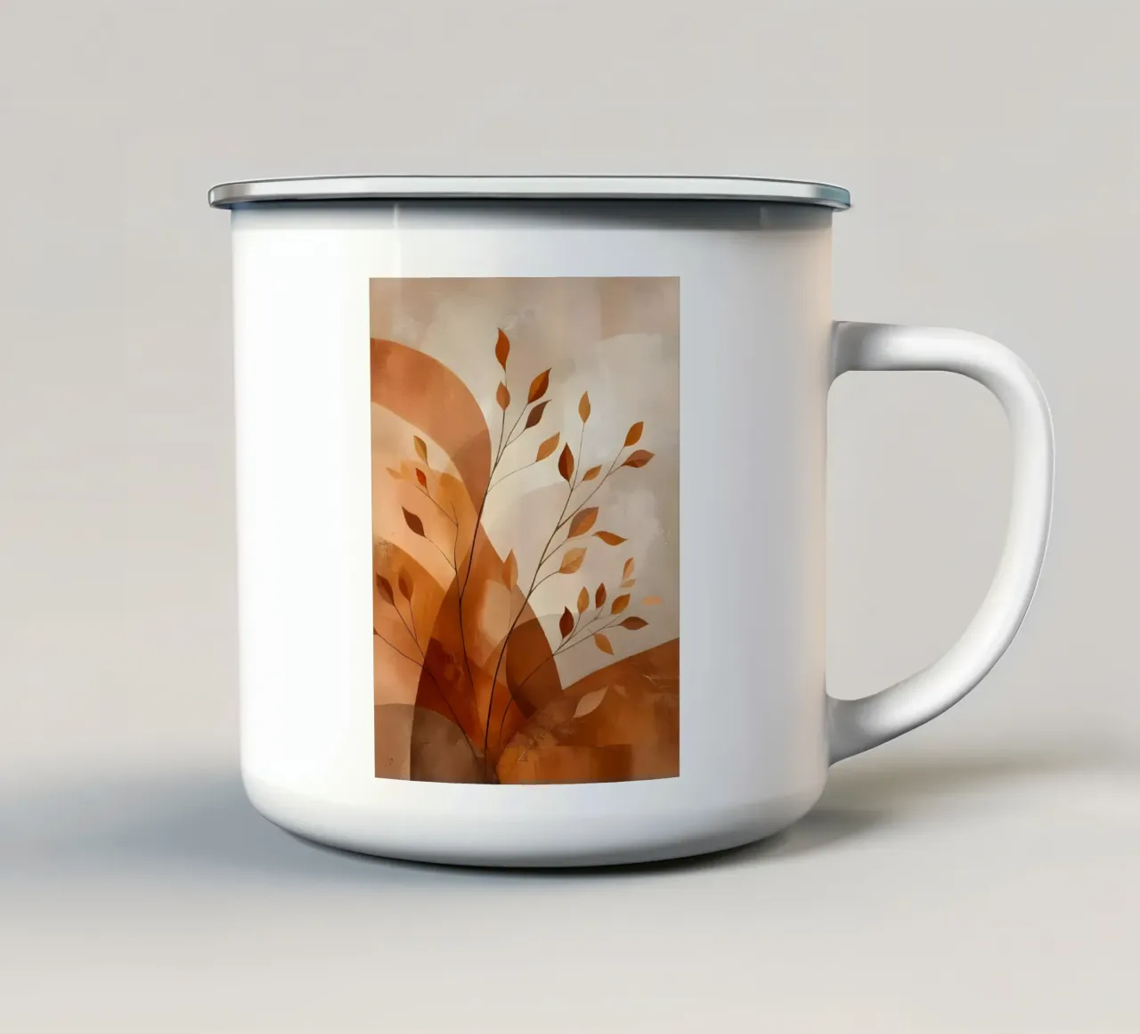Foglie d'autunno dorate tazza in smalto da Artistic-shop