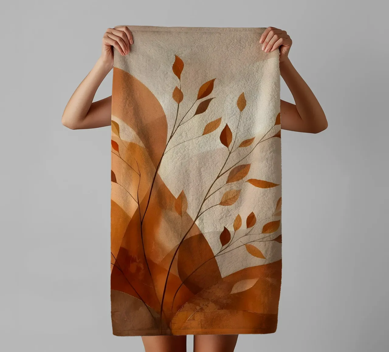 Feuilles d'automne dorées serviette de bain de Artistic-shop