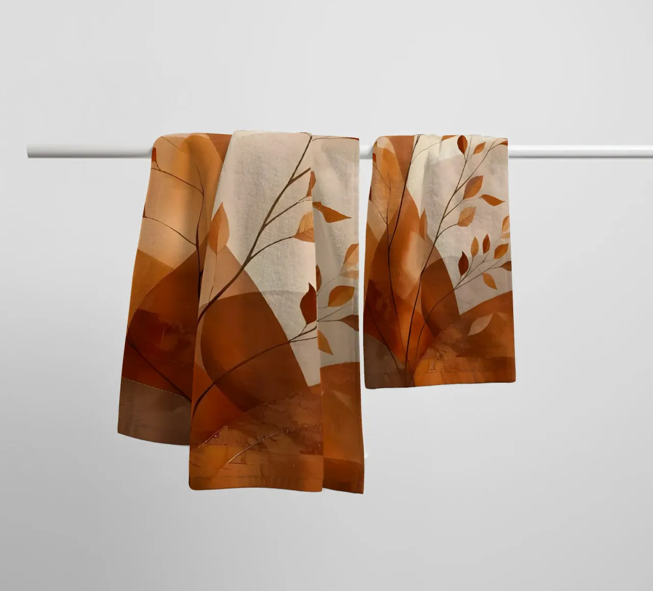 Feuilles d'automne dorées serviette de bain de Artistic-shop