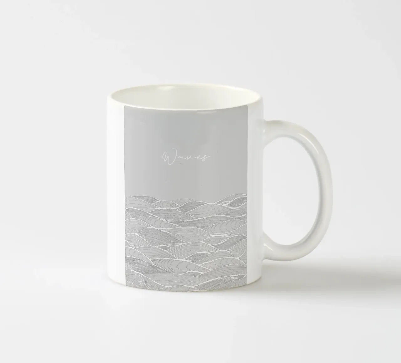 Waves ceramic mug by PaperLine Art