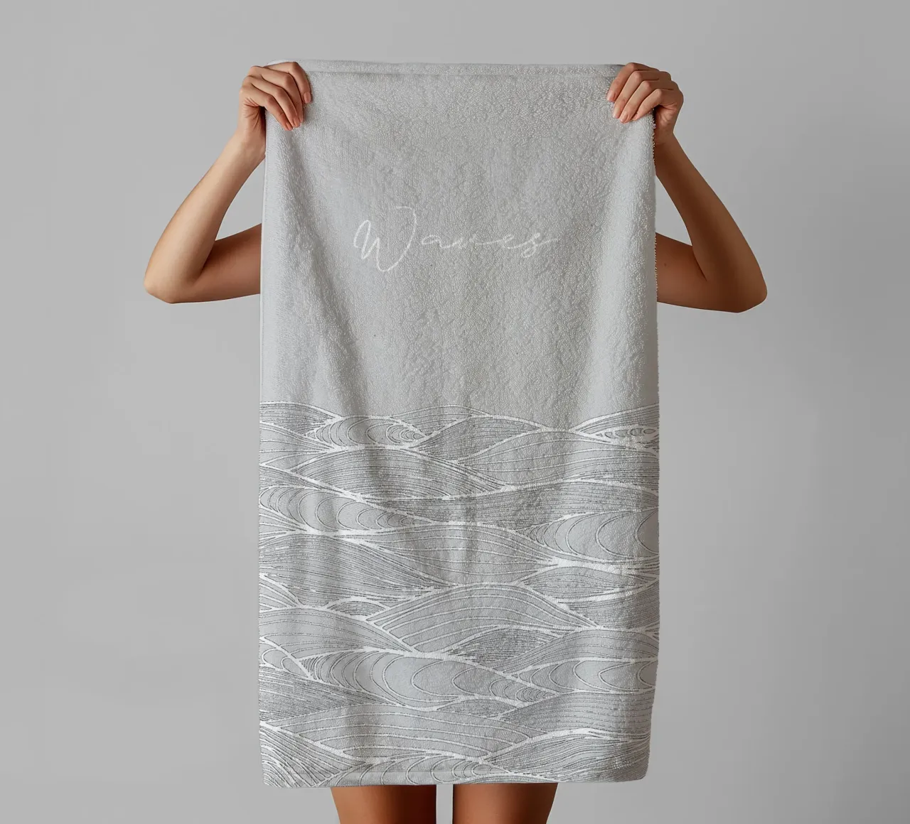 Waves towel by PaperLine Art