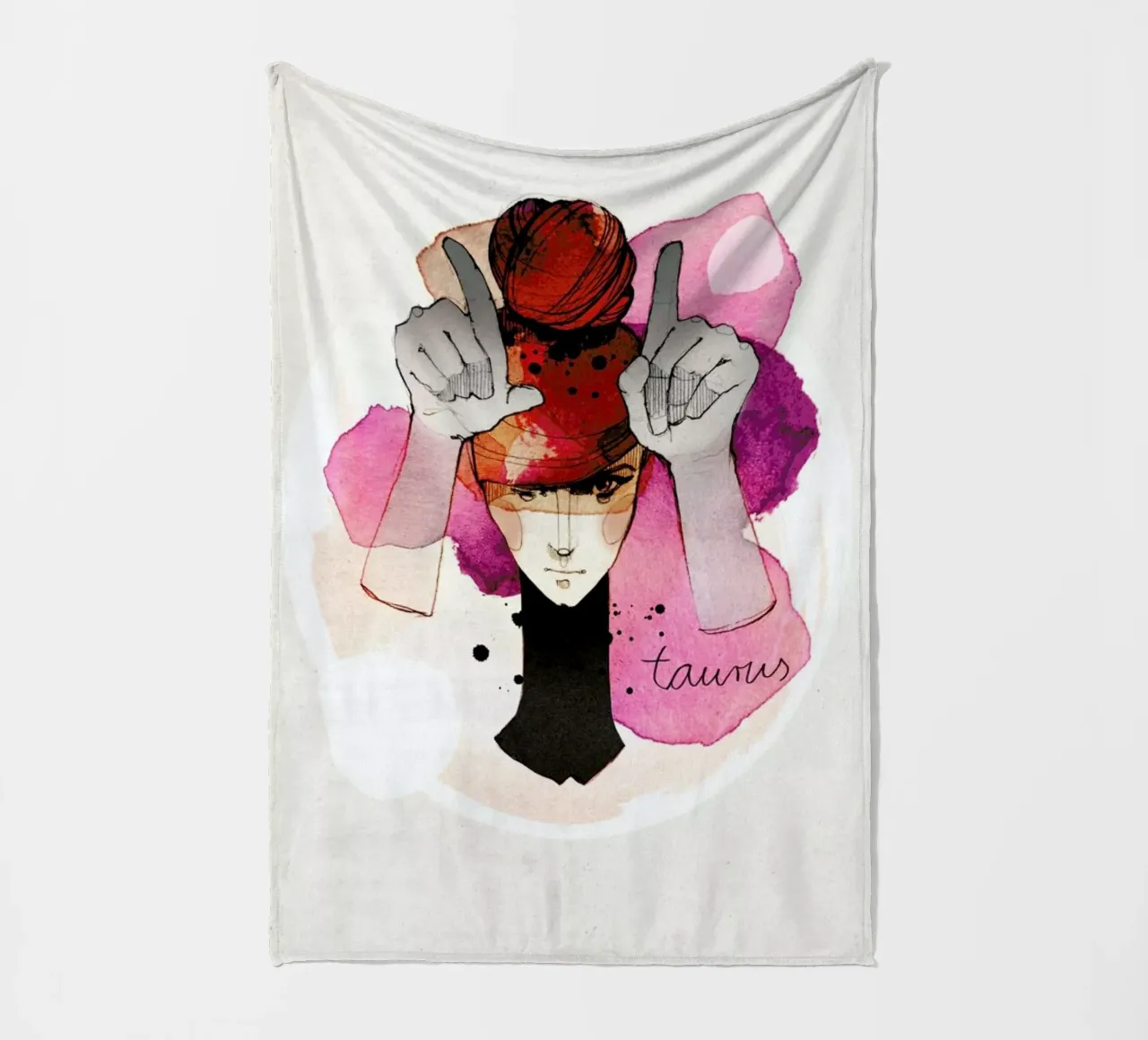 Stier Fleecedecke von Ekaterina Koroleva