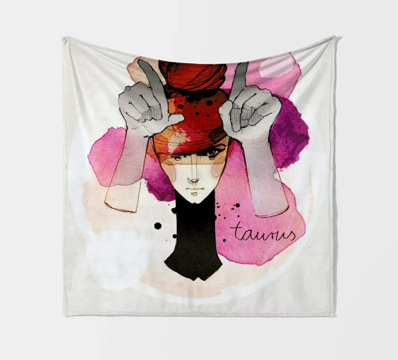 Stier Fleecedecke von Ekaterina Koroleva