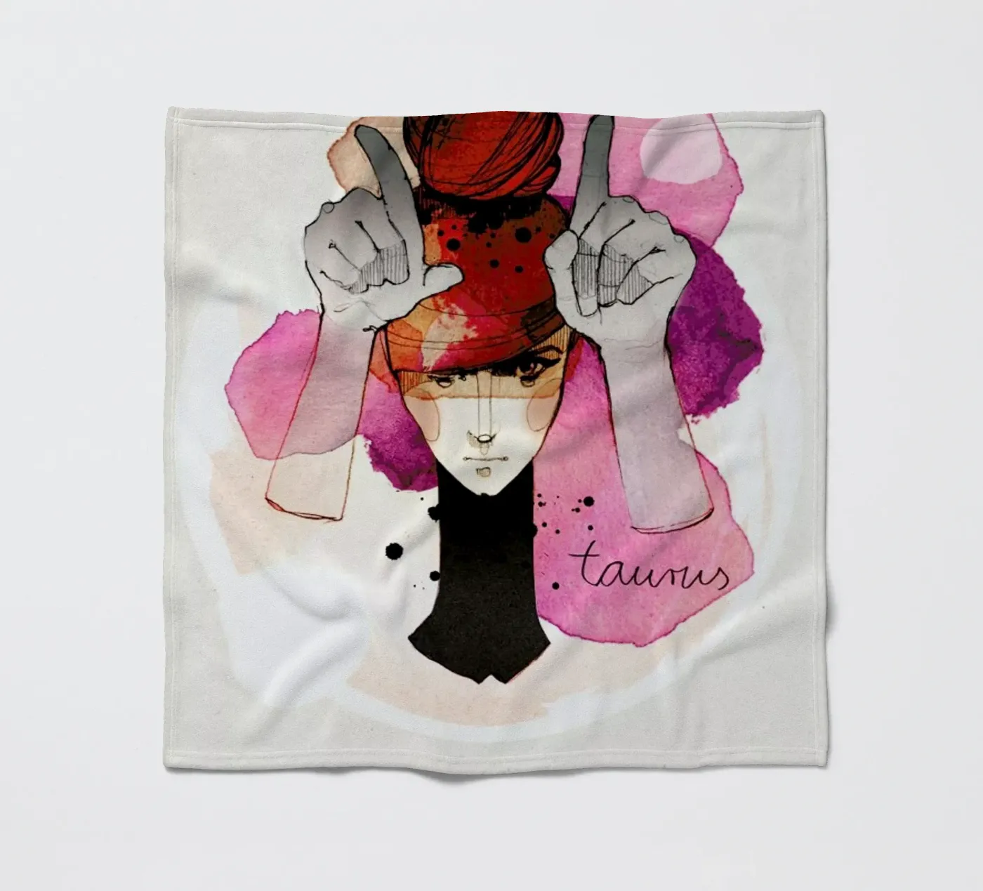 Stier Fleecedecke von Ekaterina Koroleva