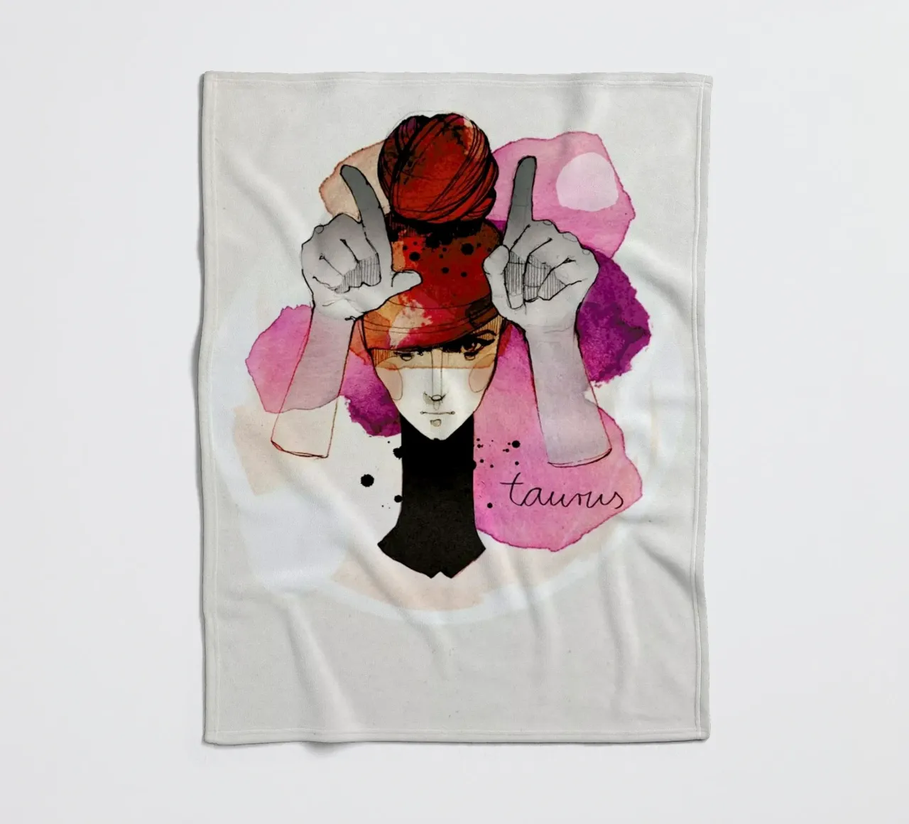 Stier Fleecedecke von Ekaterina Koroleva