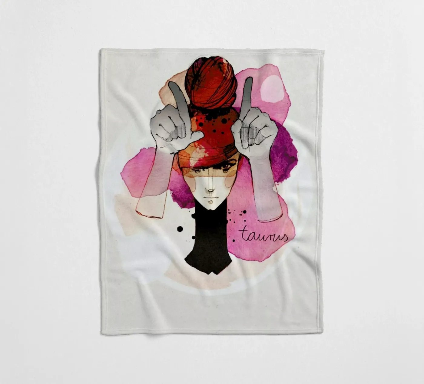 Stier Fleecedecke von Ekaterina Koroleva