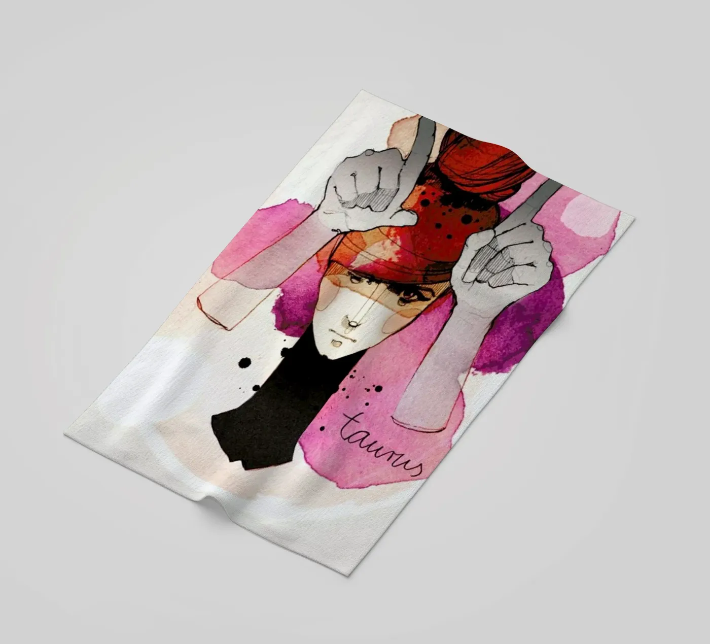 Stier beach towel by Ekaterina Koroleva