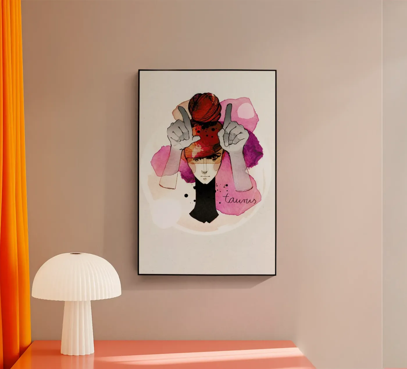 Stier Acryl-Glas von Ekaterina Koroleva