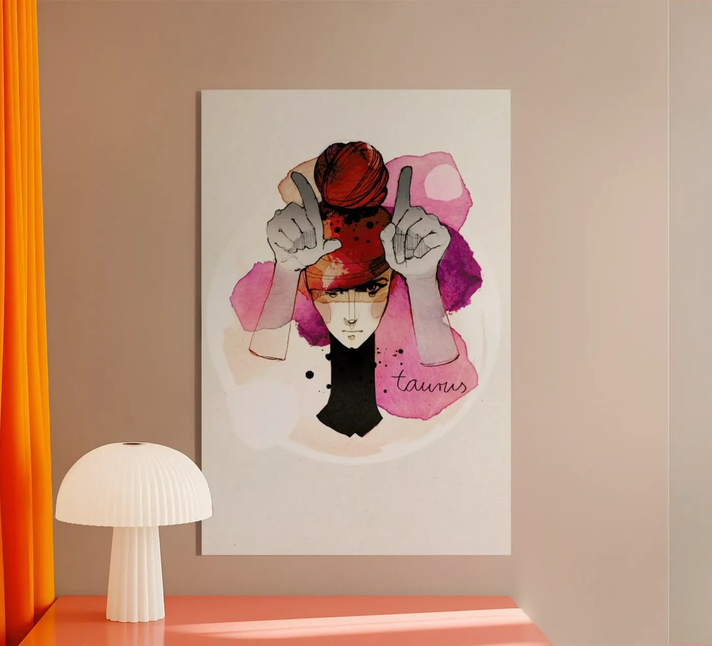 Stier Acryl-Glas von Ekaterina Koroleva