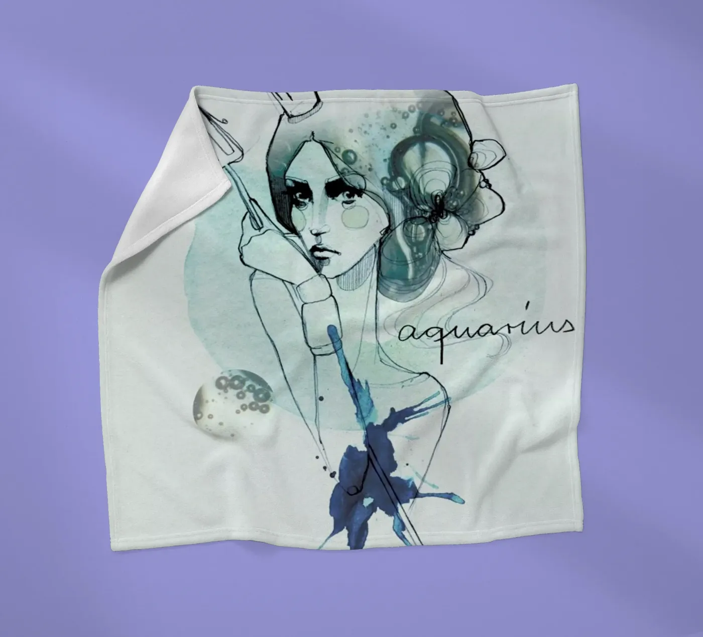Wassermann Fleecedecke von Ekaterina Koroleva