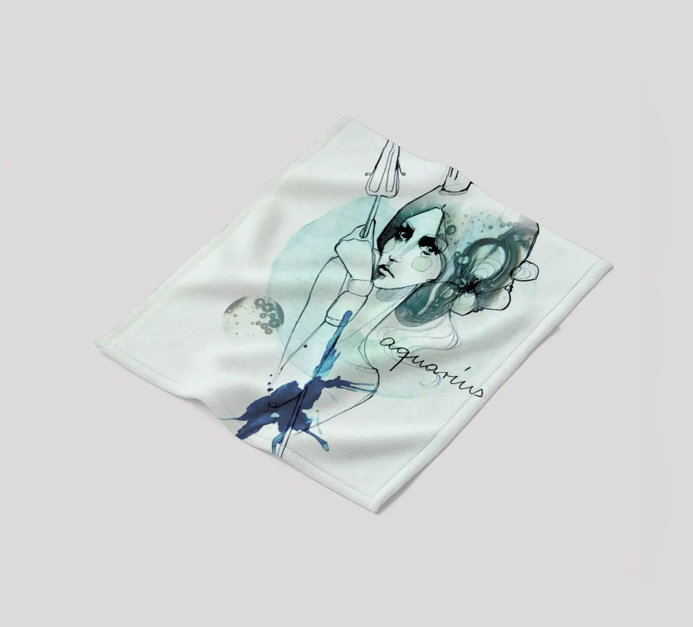 Wassermann Fleecedecke von Ekaterina Koroleva