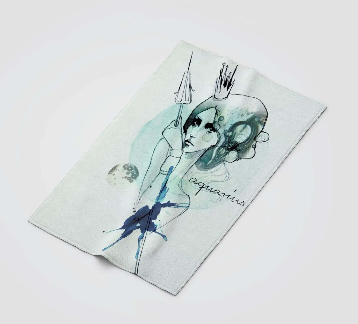 Wassermann Fleecedecke von Ekaterina Koroleva