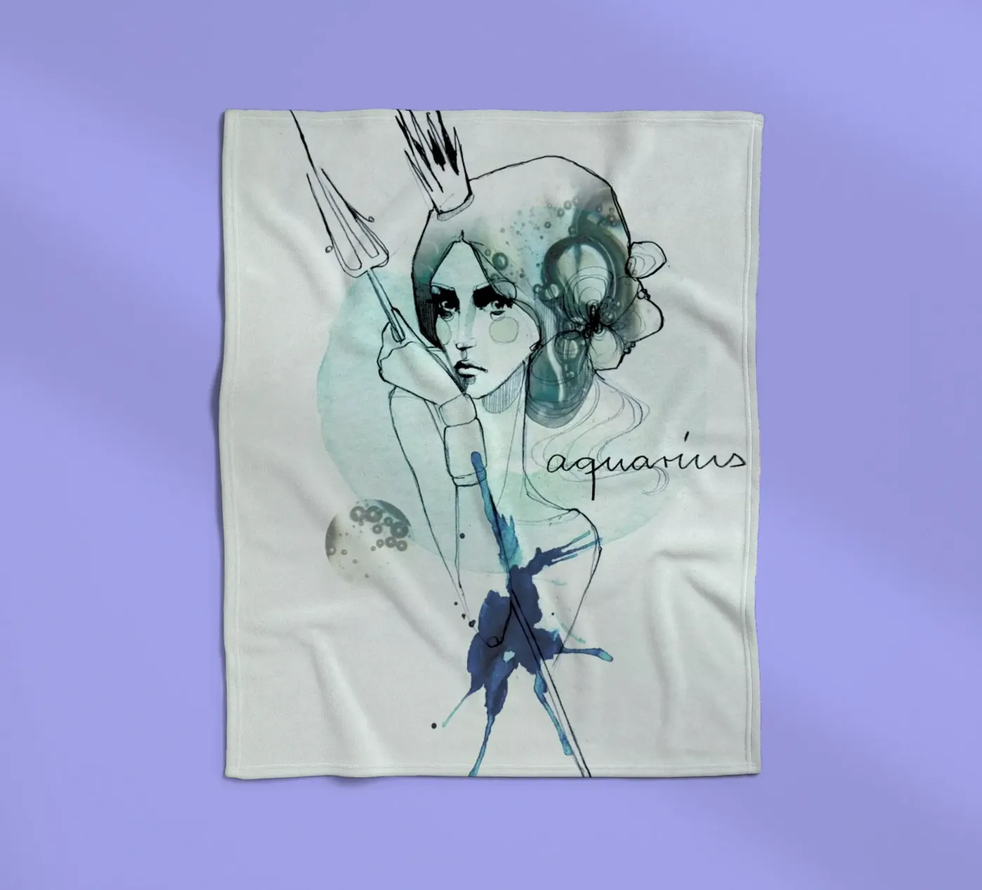 Wassermann fleecedeken van Ekaterina Koroleva