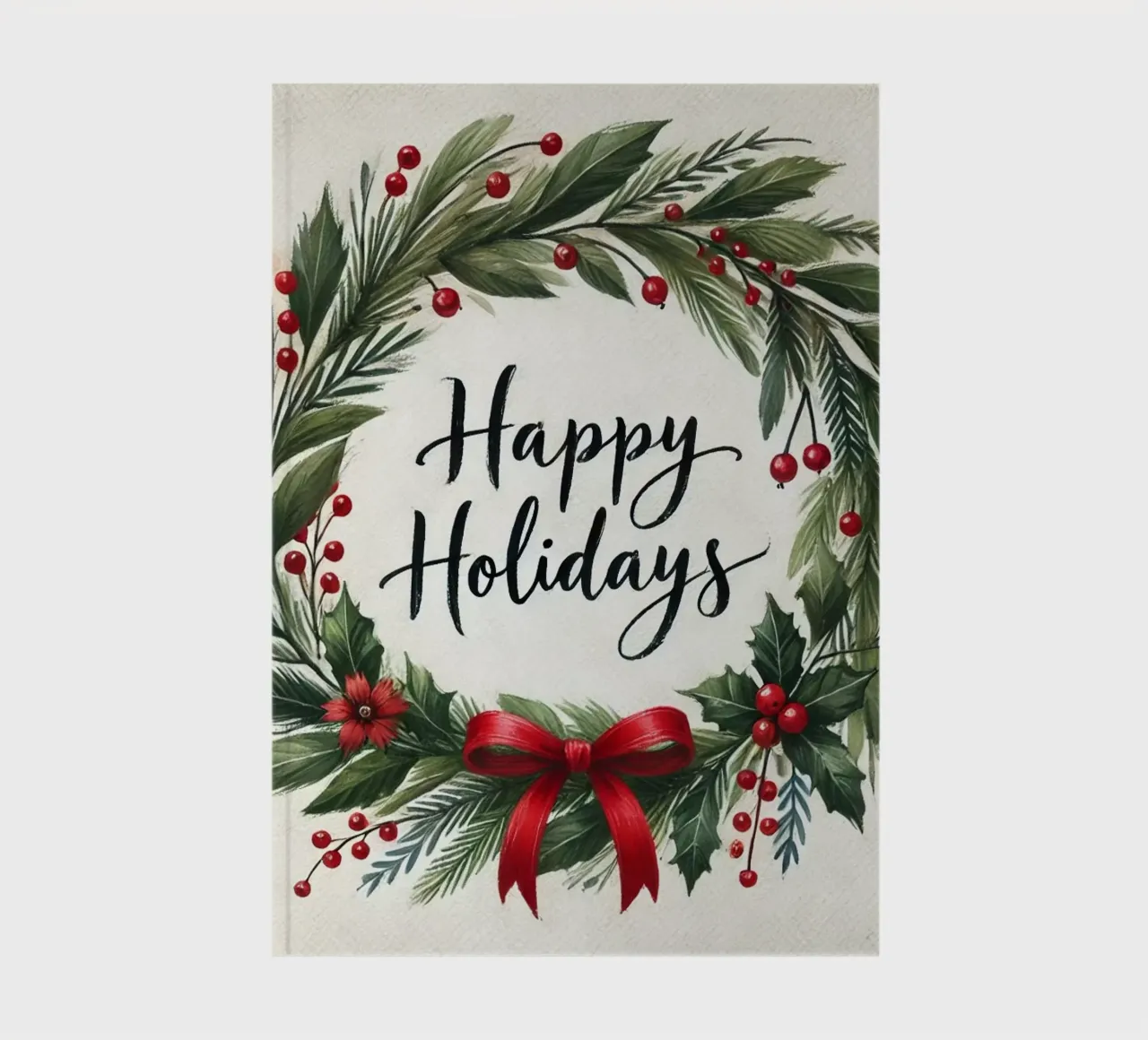 Weihnachtskranz mit "Happy Holidays" carnet de notes de Christmas Shop