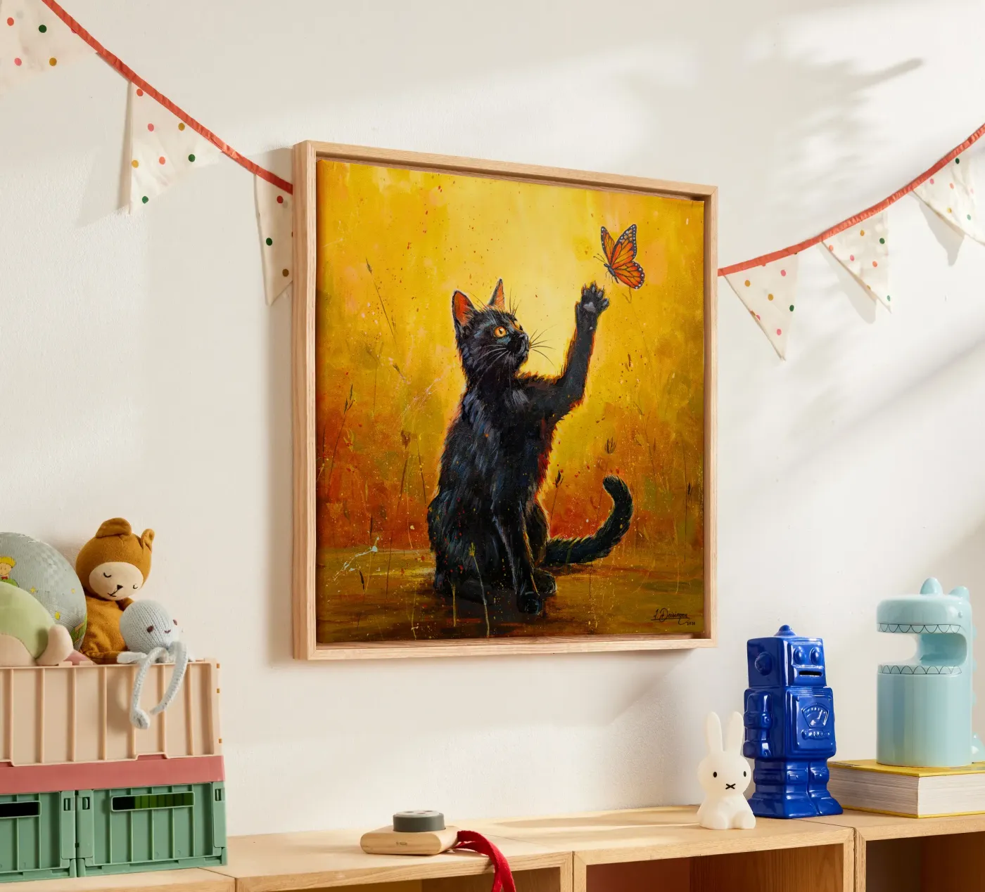 Luna e la farfalla tela da Stillwild Studio