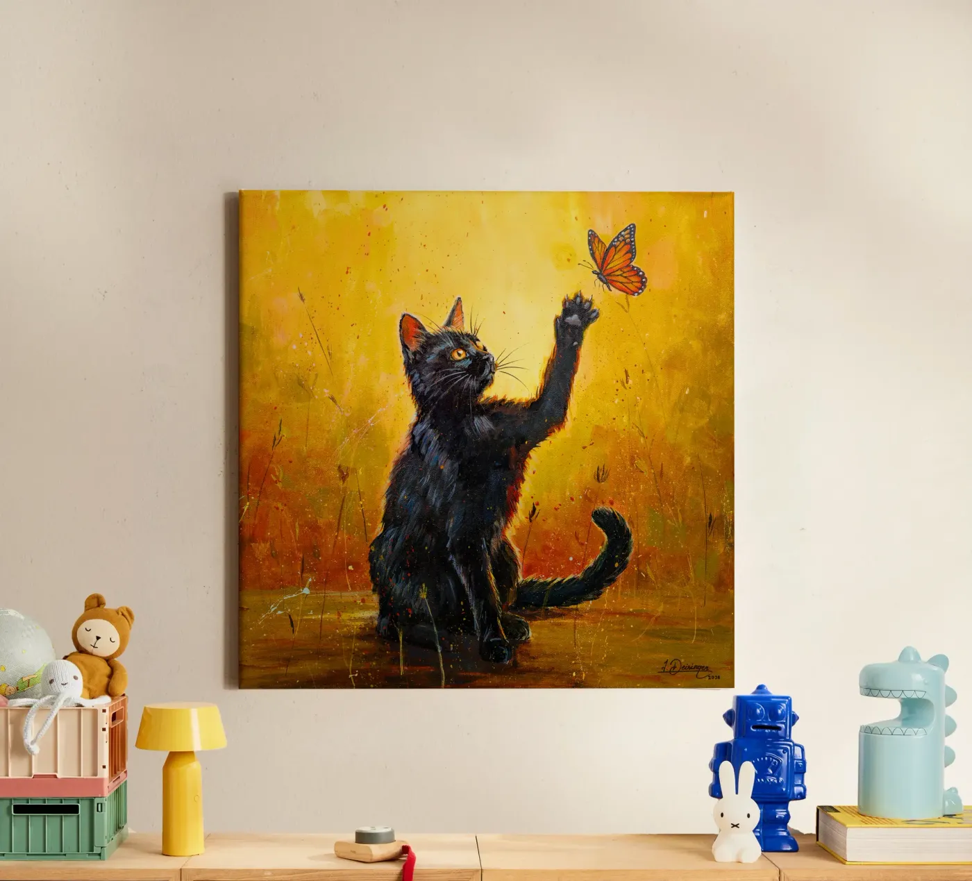 Luna e la farfalla tela da Stillwild Studio