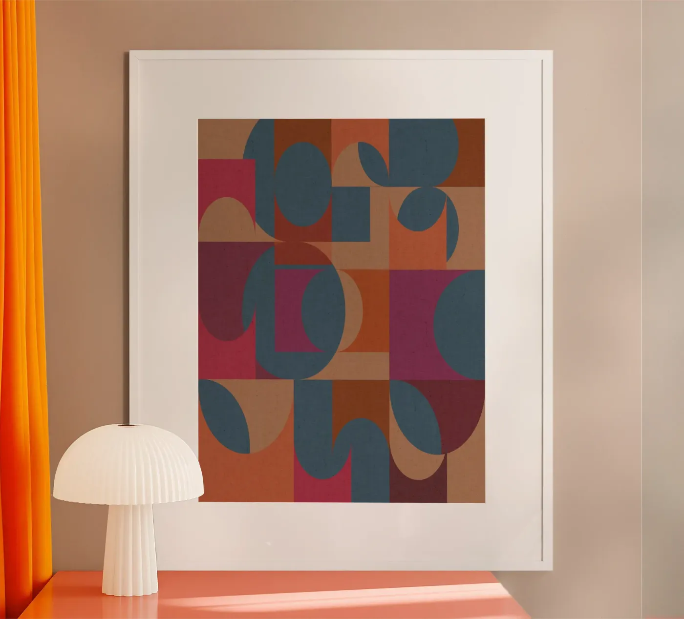 Geometric Mix Rust poster by MirimoART