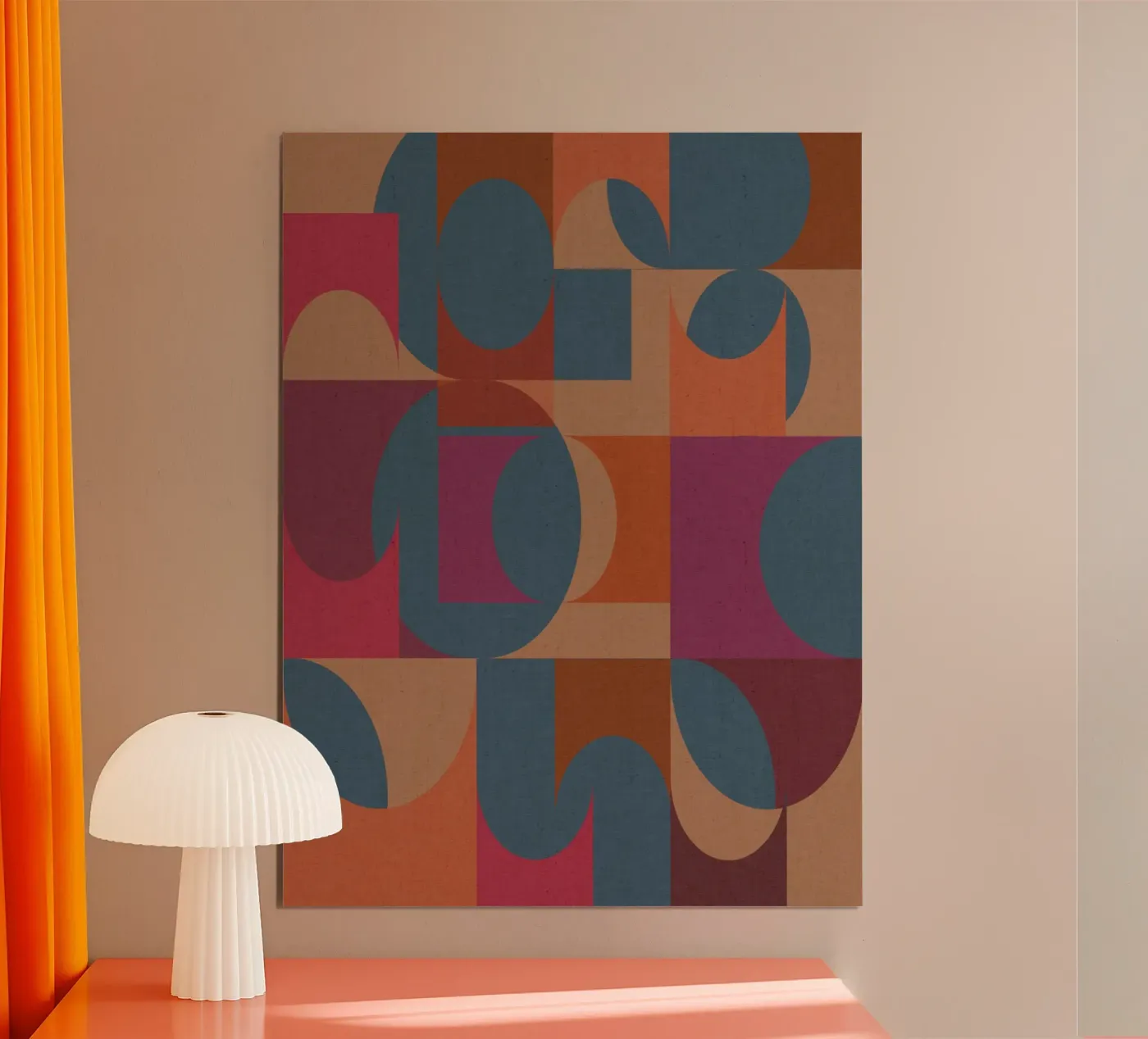 Geometric Mix Rust poster by MirimoART