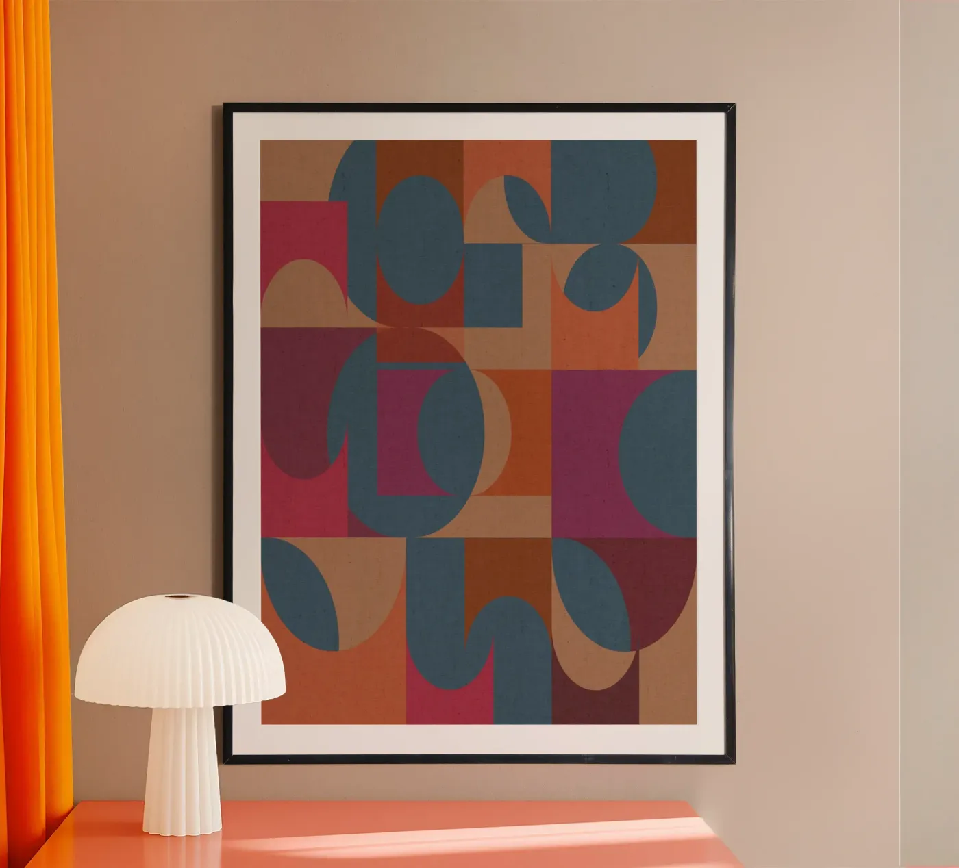 Geometric Mix Rust poster by MirimoART