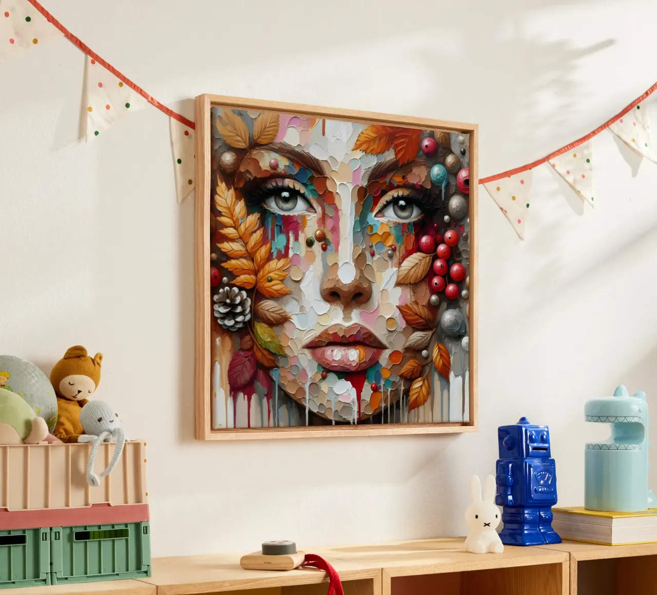 WALDGESTRÜPP Leinwand mit Schattenfugenrahmen von ARTOMATIC