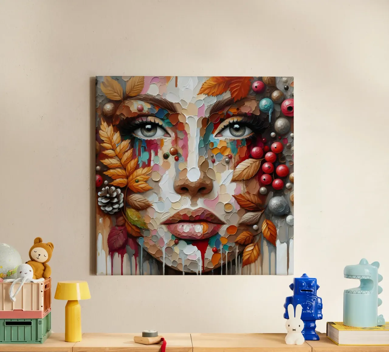 WALDGESTRÜPP Leinwand mit Schattenfugenrahmen von ARTOMATIC