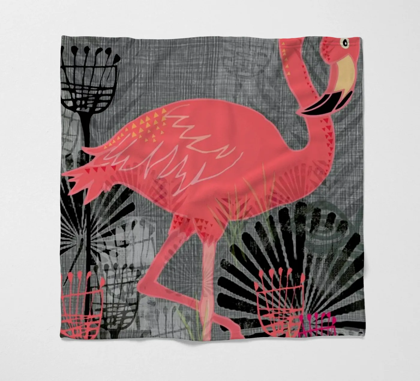 Flamingo fleece blanket by Rocket68