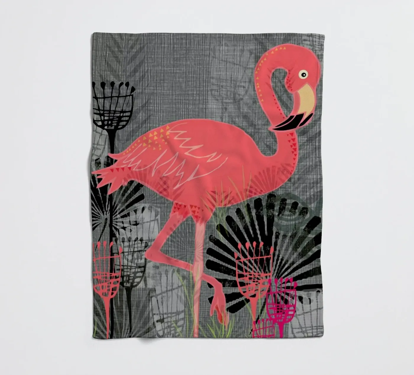 Flamingo fleece blanket by Rocket68