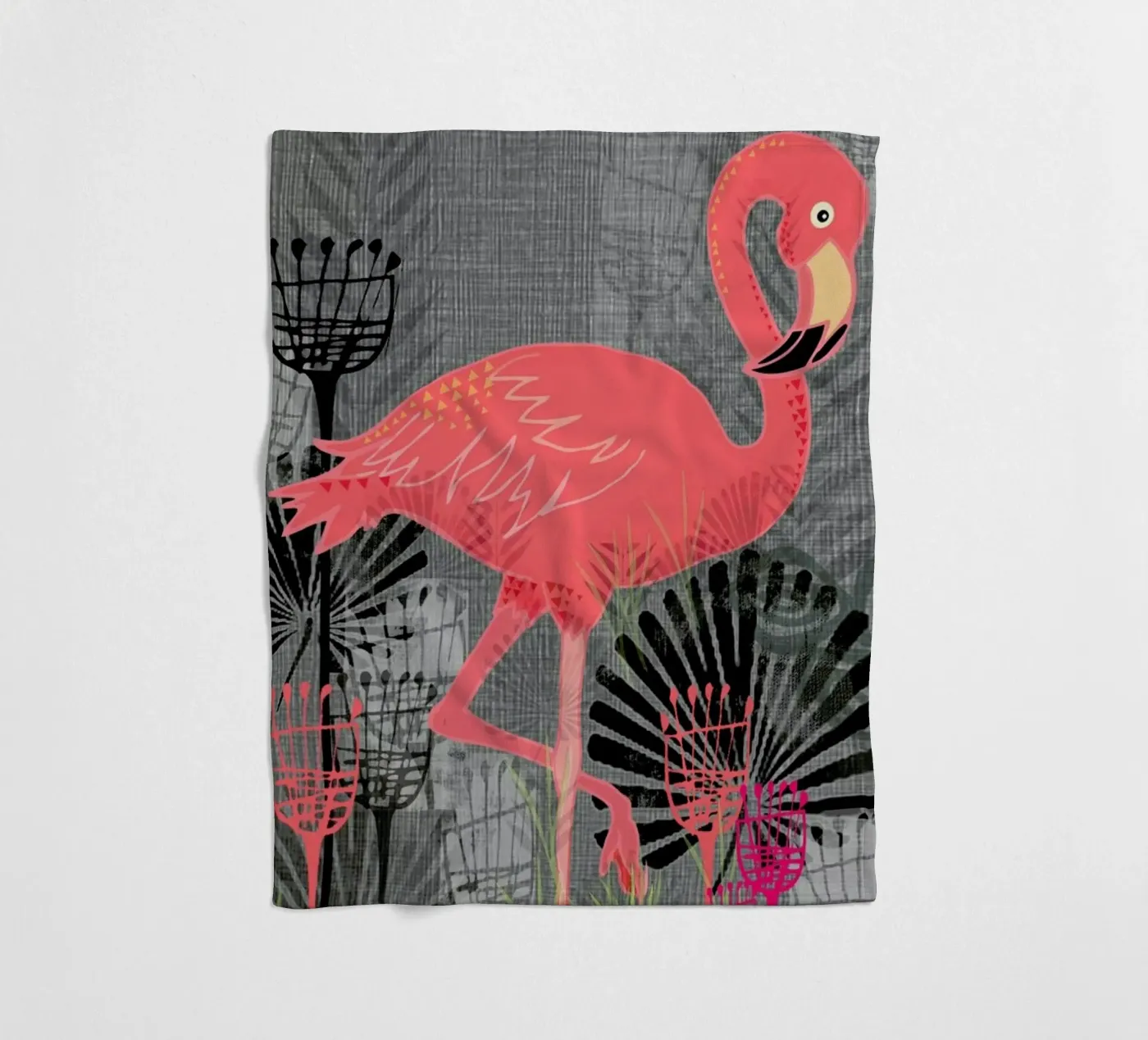 Flamingo fleece blanket by Rocket68