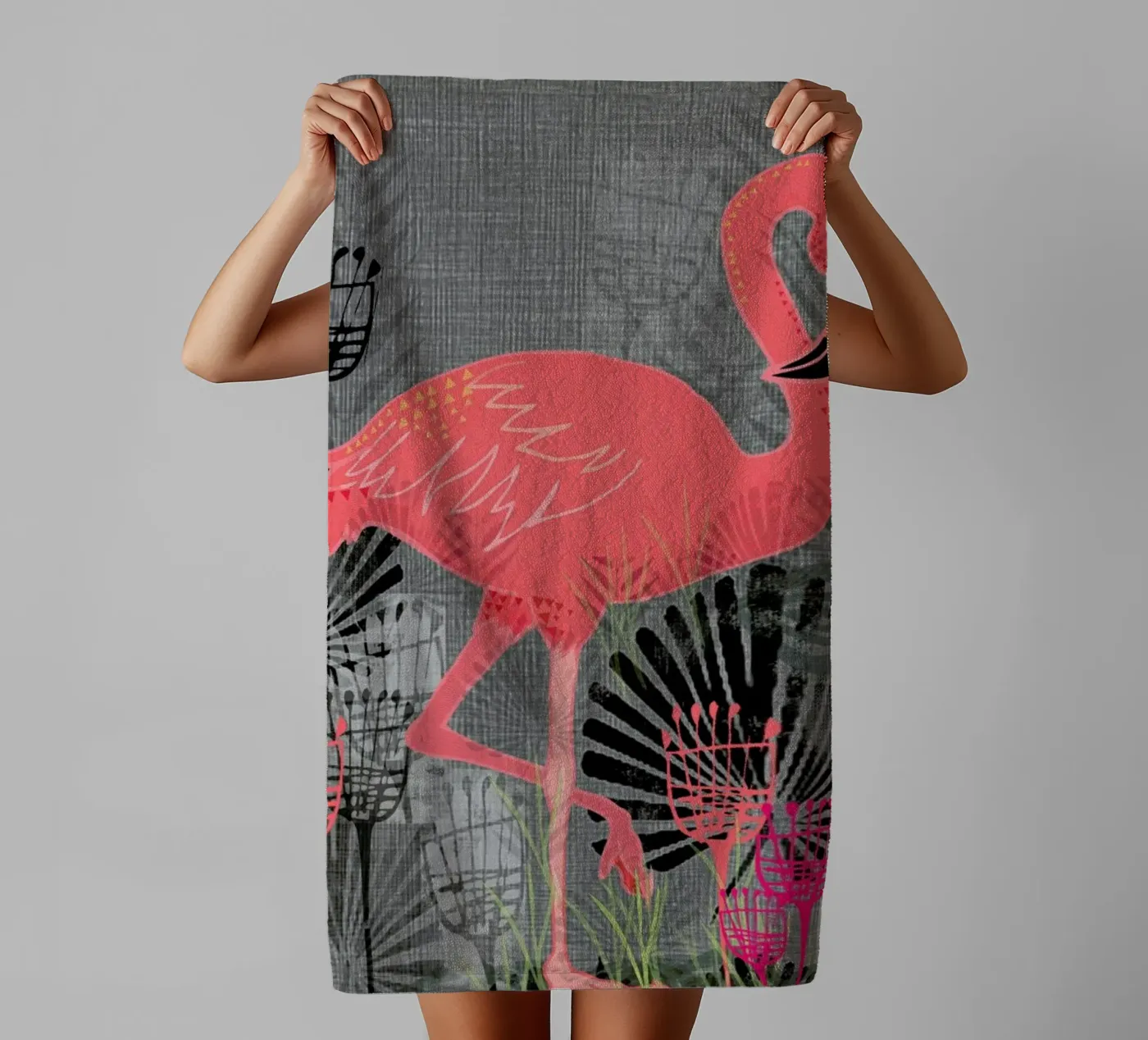 Flamingo towel by Rocket68
