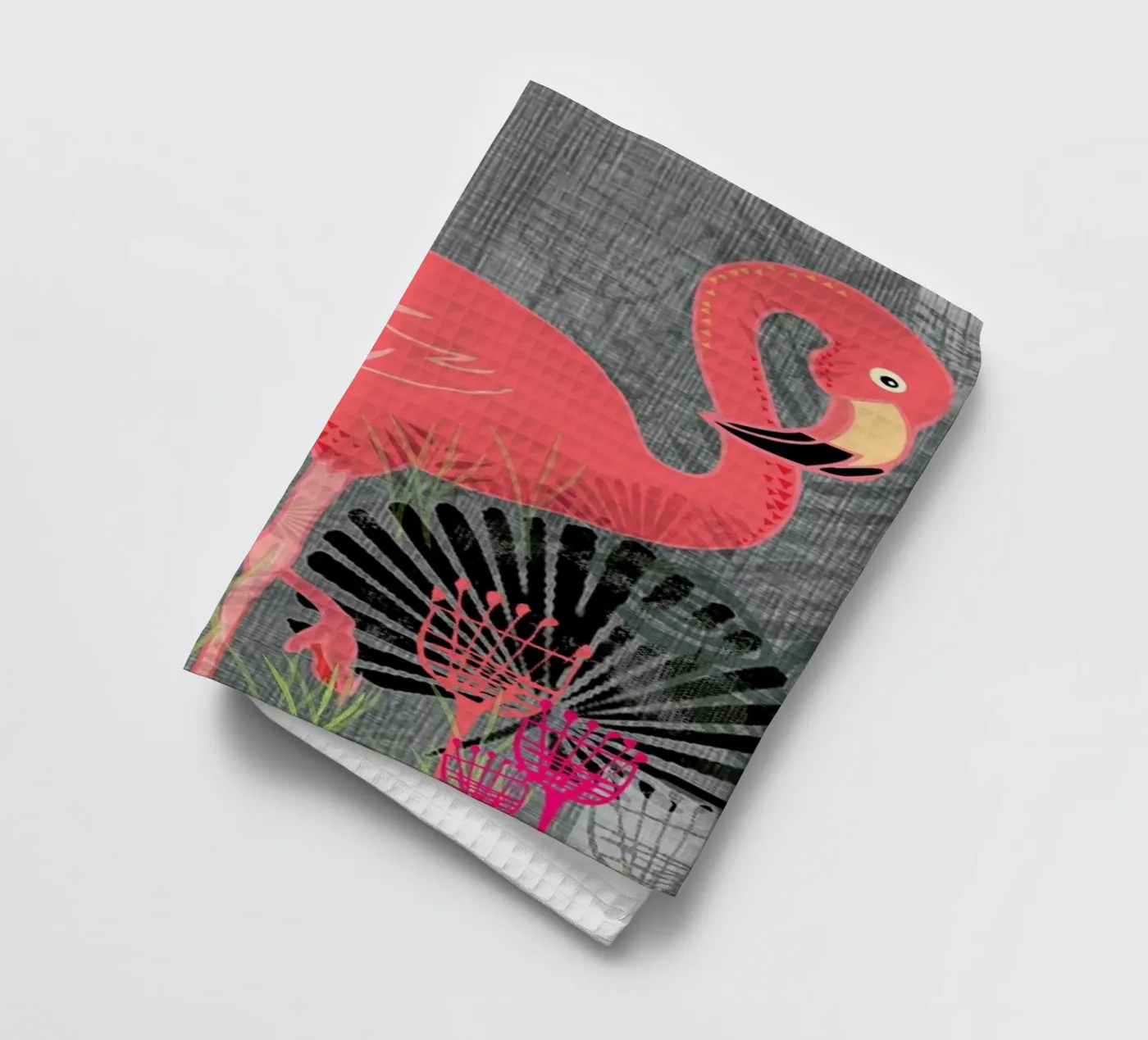 Flamingo tea towel by Rocket68