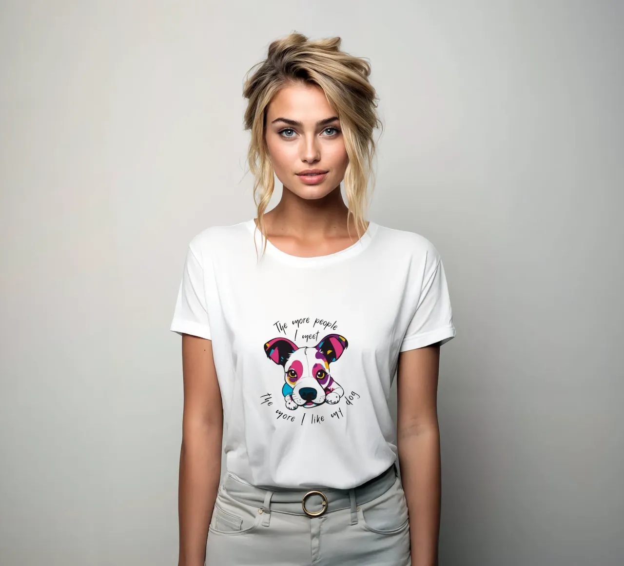Più persone incontro e più mi piace il mio cane t-shirt da donna da xotiko