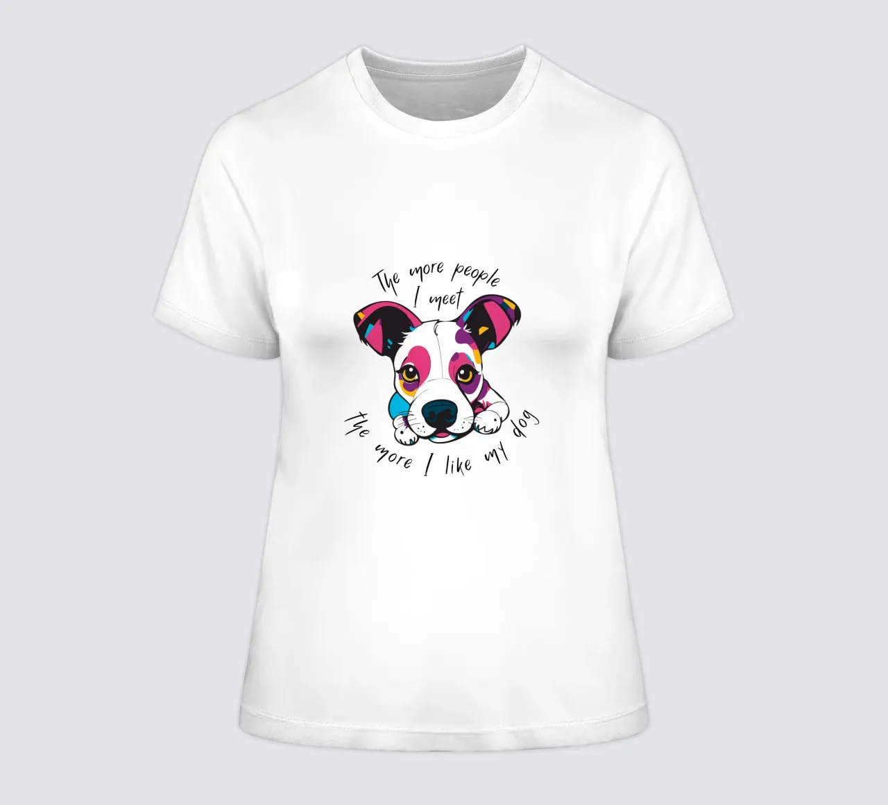Più persone incontro e più mi piace il mio cane t-shirt da donna da xotiko