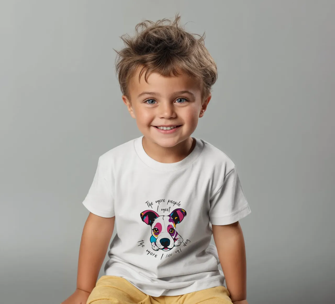 Più persone incontro e più mi piace il mio cane t-shirt bambini da xotiko