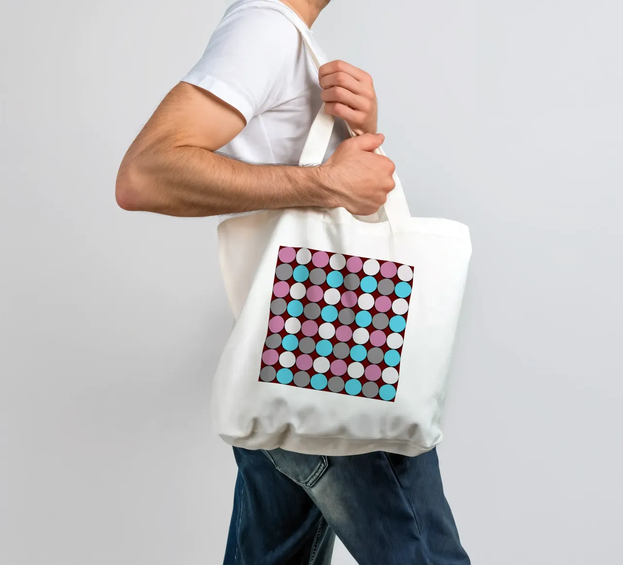 retro polka dot design borsa in juta da good-vibes