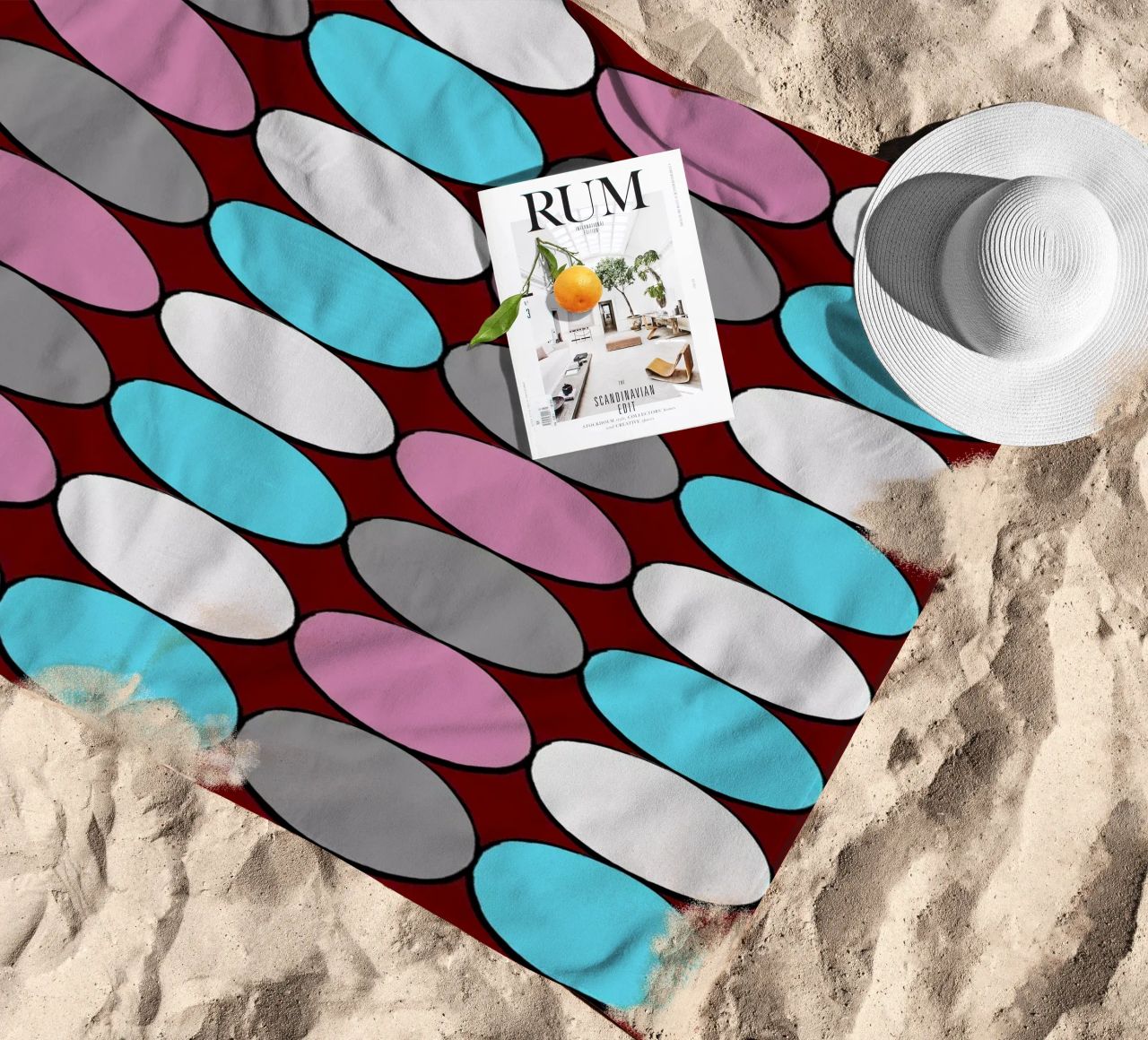retro polka dot design telo mare da good-vibes