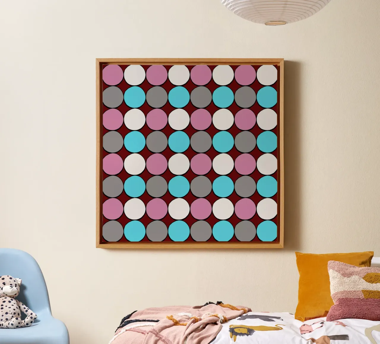 retro polka dot design canvas met Baklijst van good-vibes