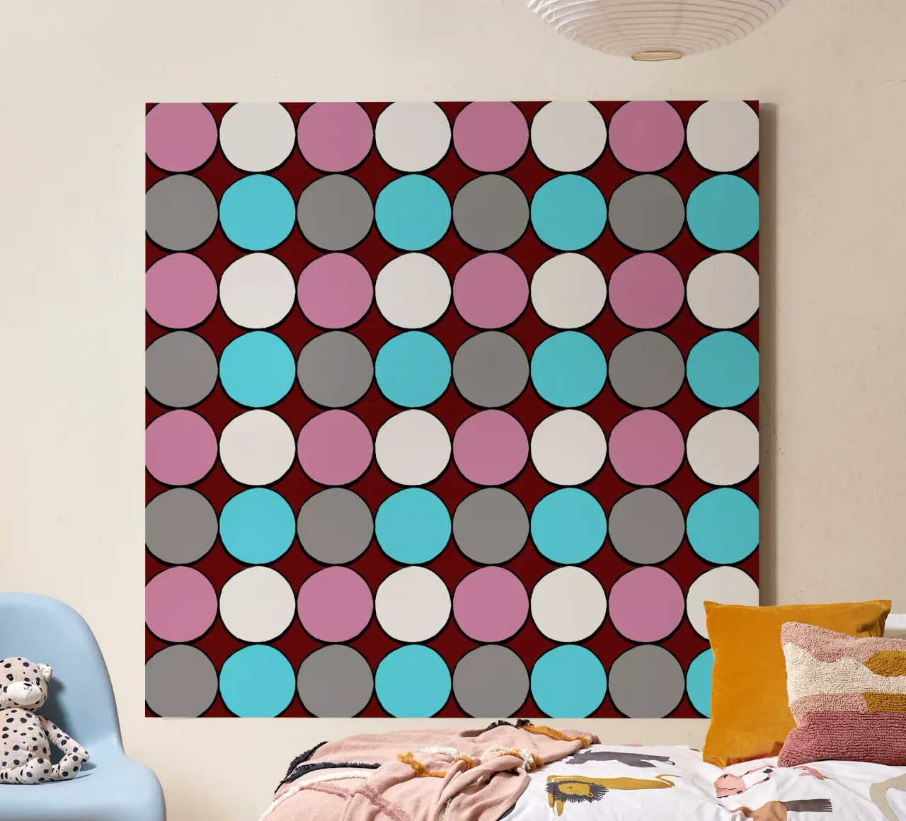 retro polka dot design canvas met Baklijst van good-vibes