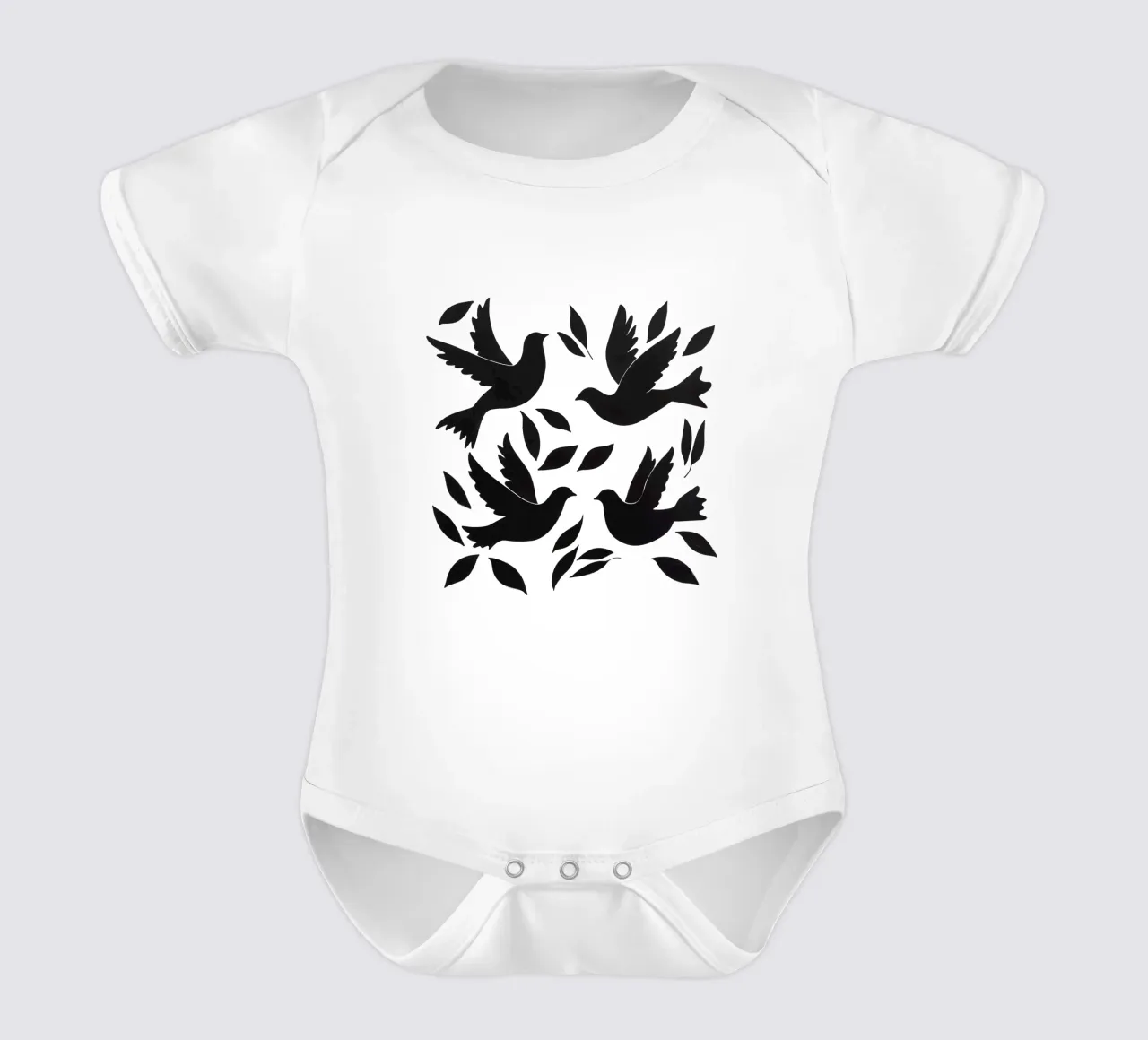 Friedens-Tauben Design Pattern Kurzarm Babybody von Autofocus