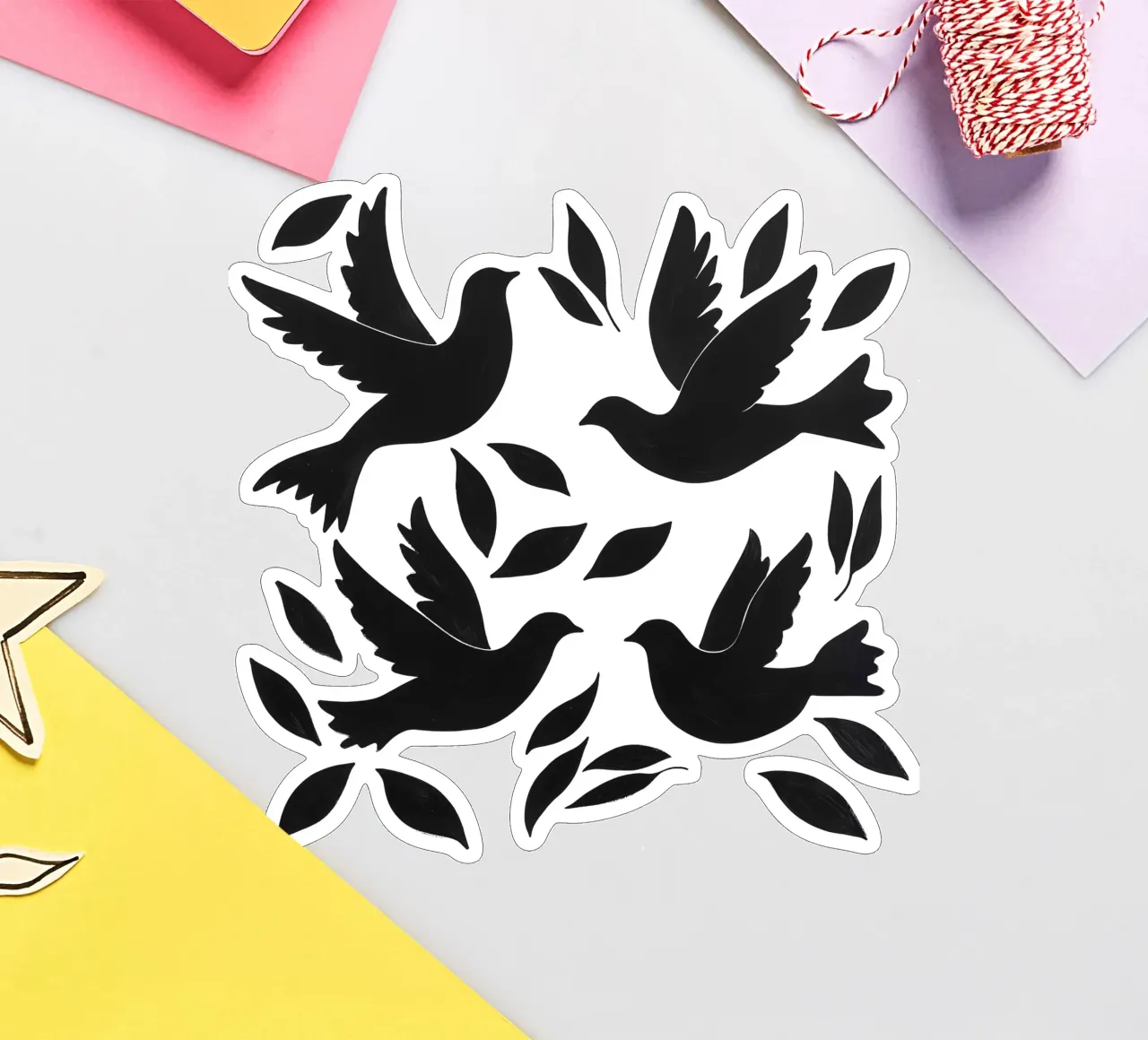 Peace Doves Design Pattern sticker by Autofocus