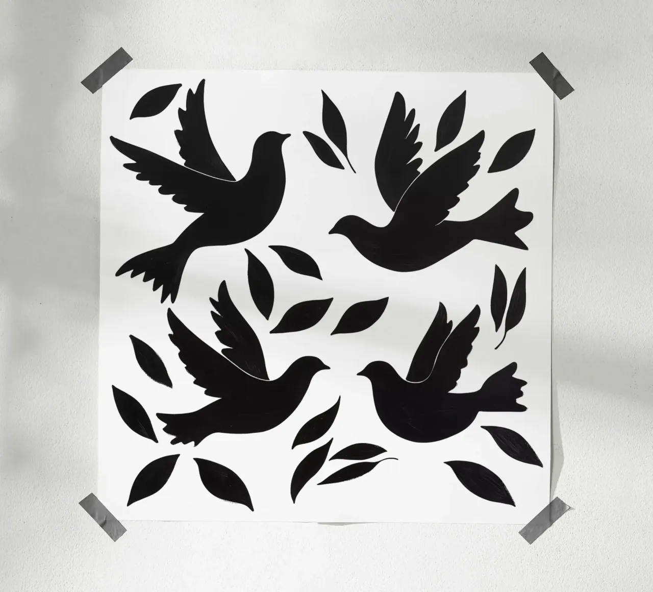 Peace Doves Design Pattern poster by Autofocus