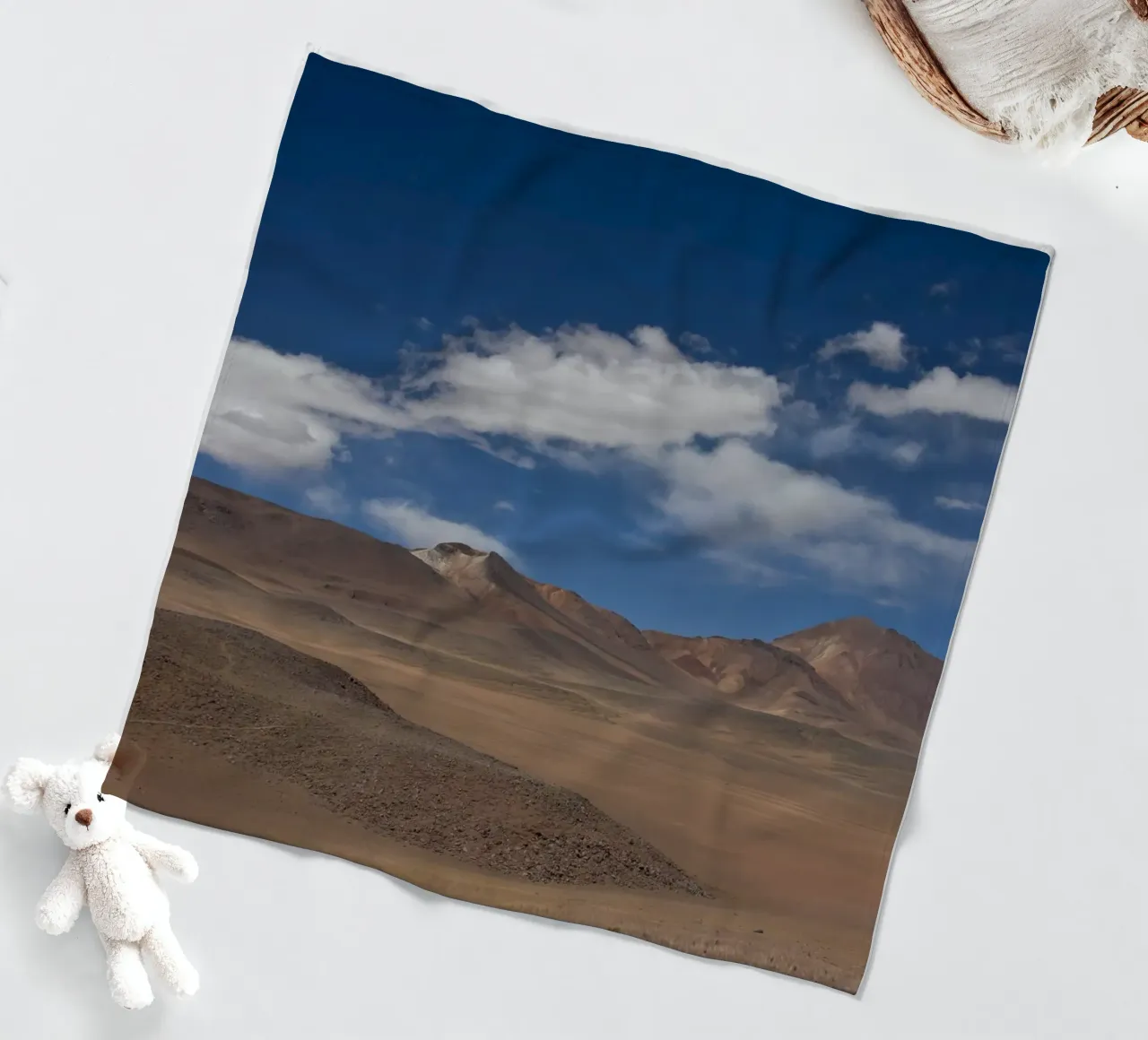 Clouds over Desert fleece blanket by Alexey