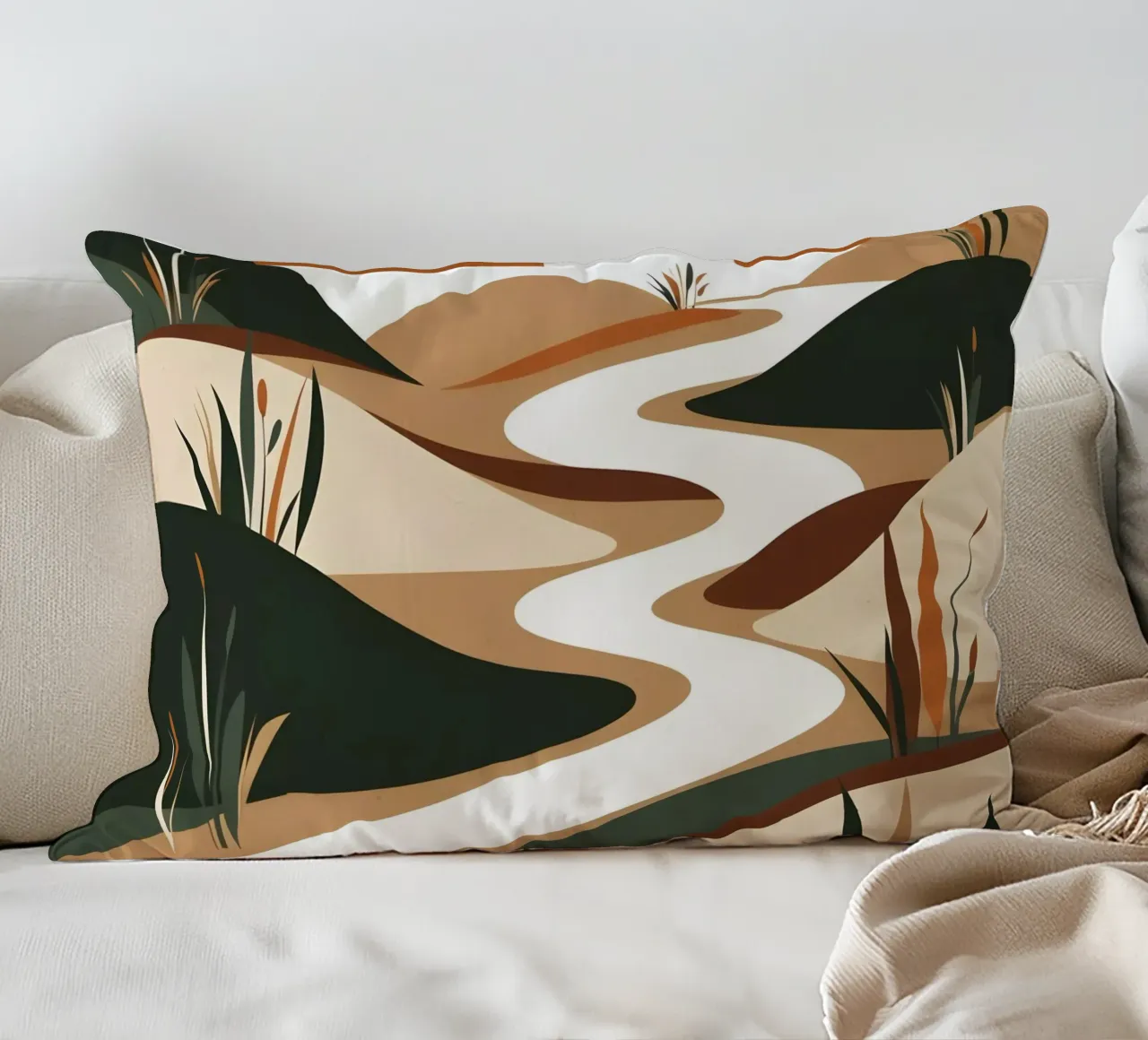 Sereno fiume Sunset cuscino da Artistic-shop