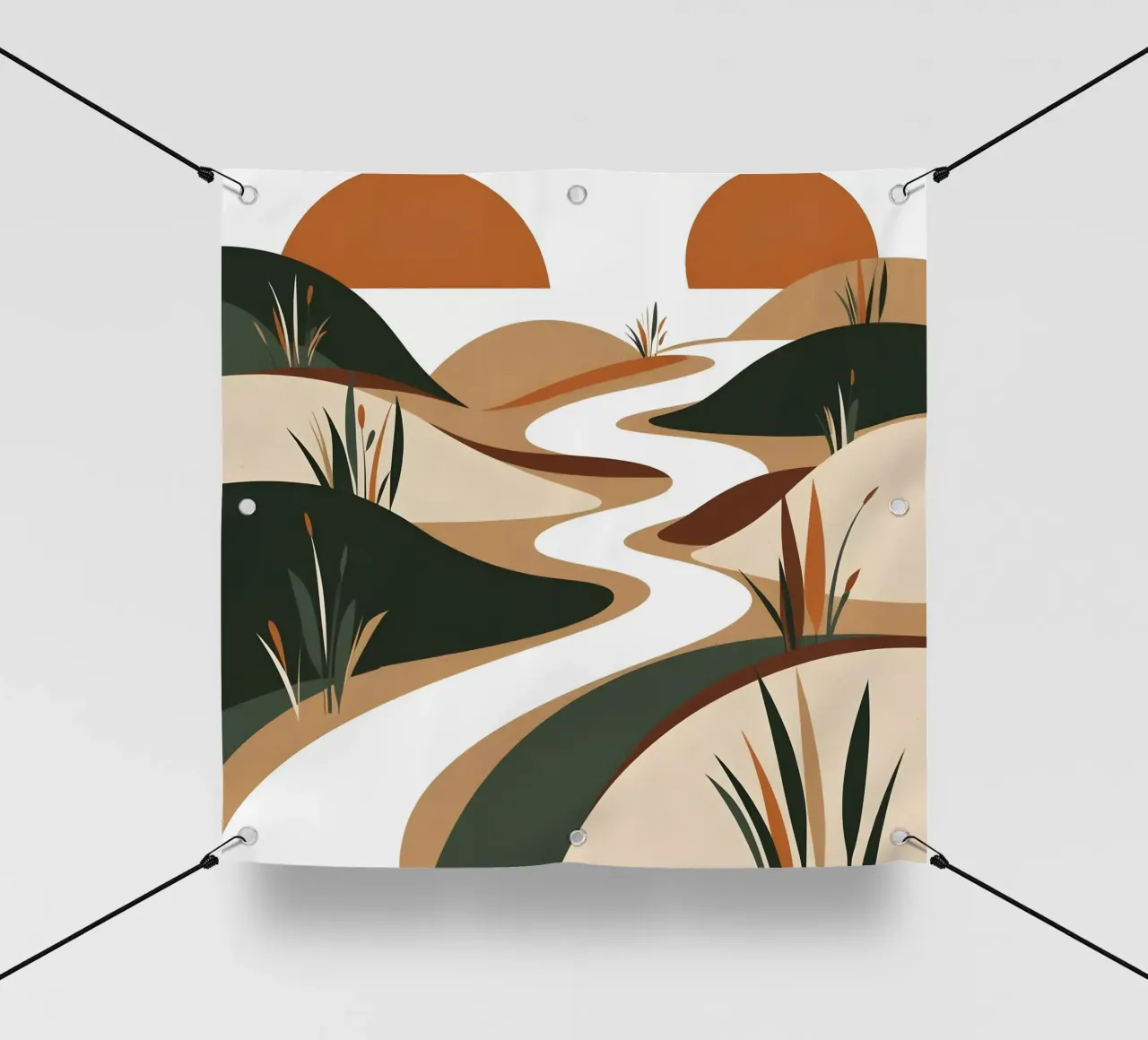 Sereno fiume Sunset telo in pvc da Artistic-shop