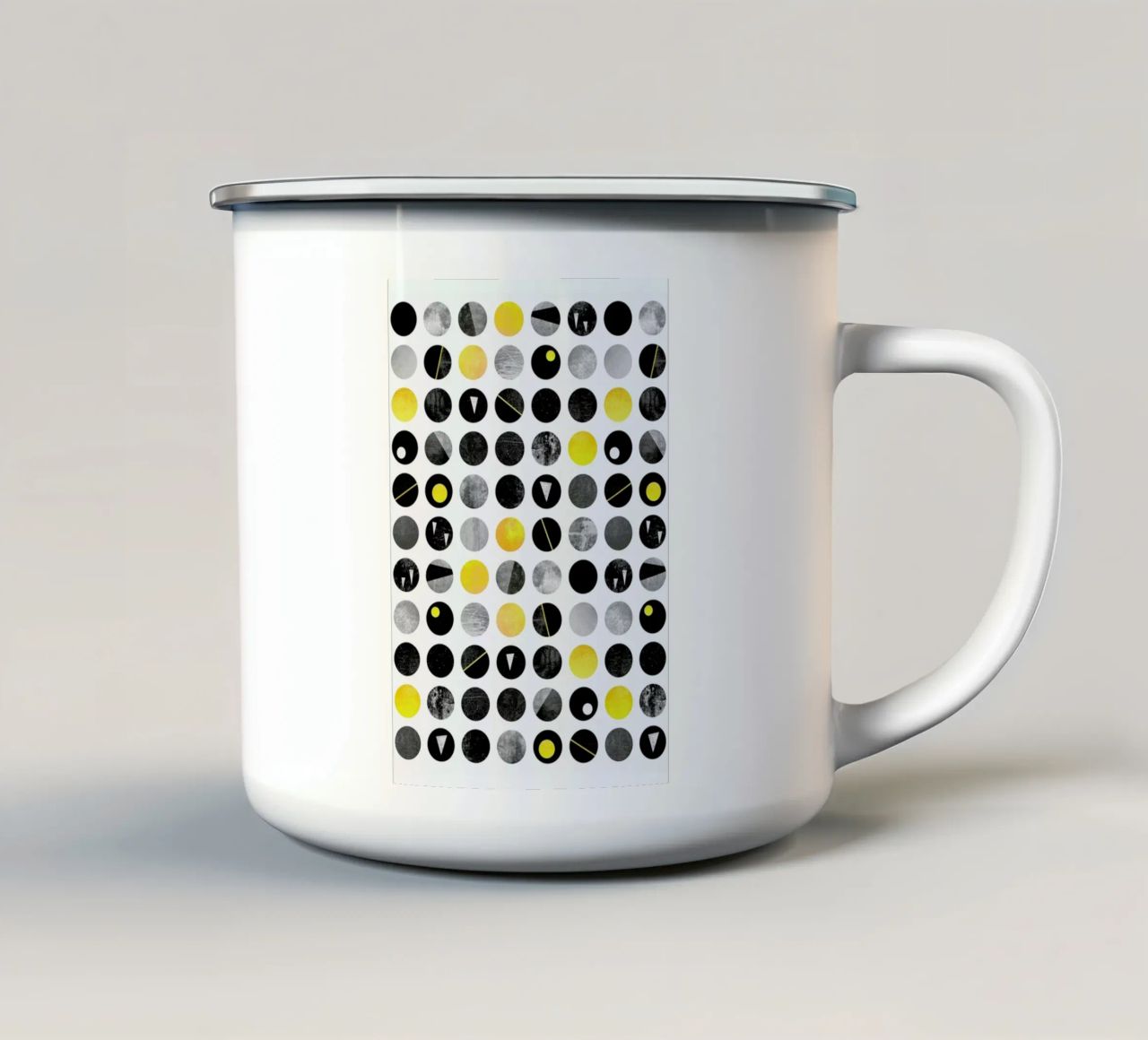Yellow and Black tazza in smalto da Elisabeth Fredriksson