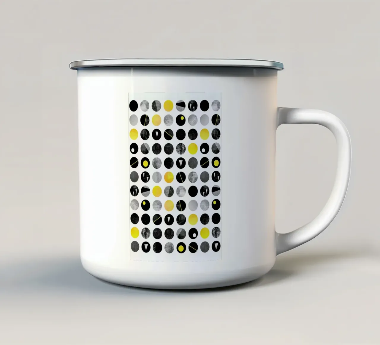 Yellow and Black taza de esmalte de Elisabeth Fredriksson