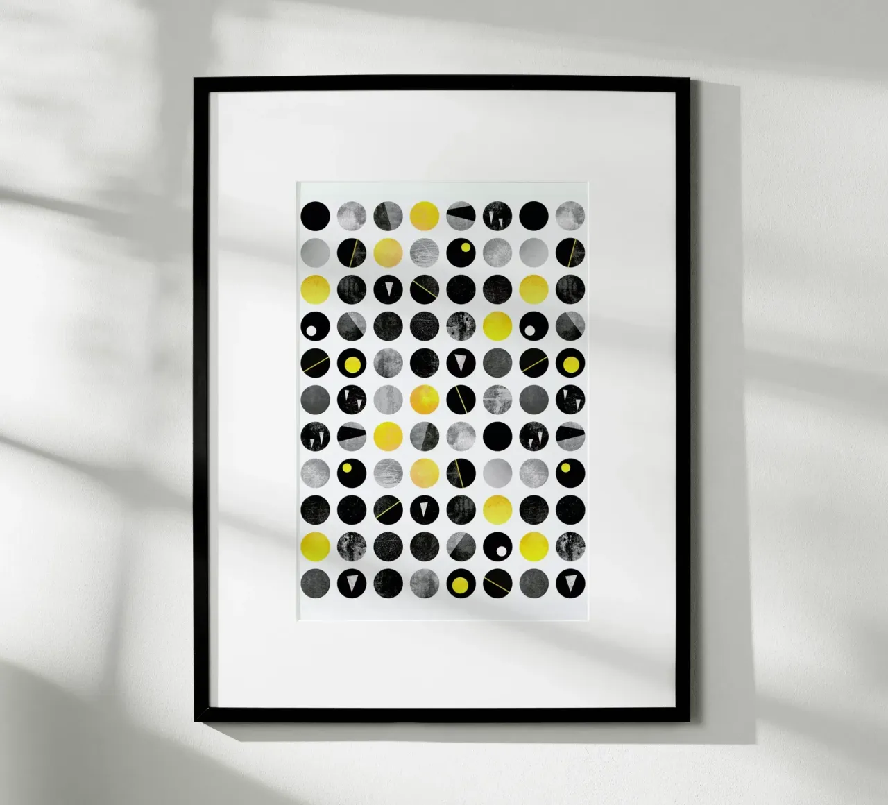 Yellow and Black poster con telaio in legno da Elisabeth Fredriksson